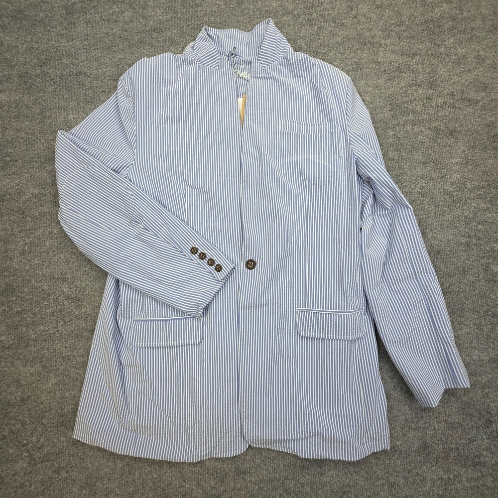 Chubbies Blazer Men's XL Blue Striped Seersucker Dapper Dude Pique NWT